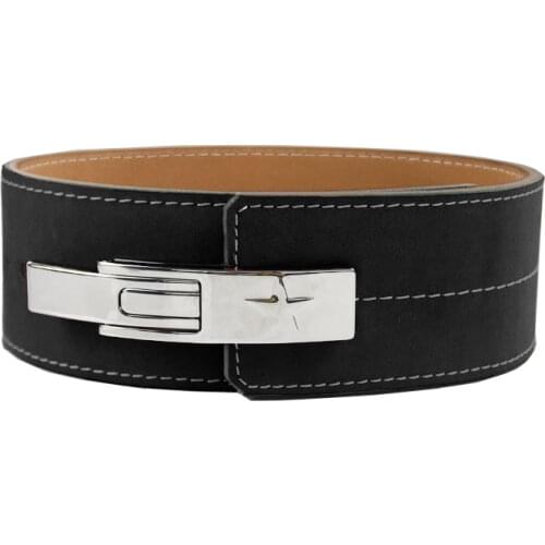 Lever Buckle Fitness Belt Waist Protection Squat Deadlift Weightlifting Sports Training Strength Lifting Leather Belt