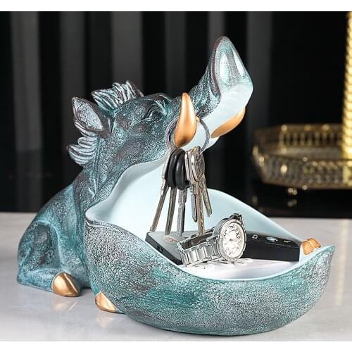 Cool Wild Pig,Statue,Table Decoration,Fashion,Sculpture,Home Room Desk Decor Art,Animal Figurine Miniature,Sundries Storage Box