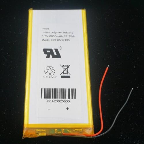 XINJ 3.7V 6000 mAh lithium polymer battery li ion li po cell 6562135 For GPS Sat Nav Phone ipod PAD PSP MID E-book DVD Tablet PC