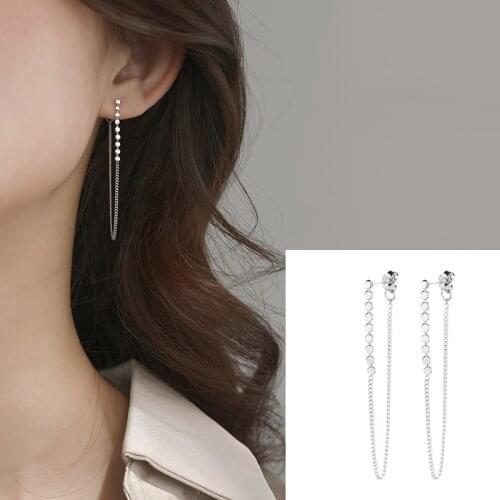 A Girl' Fashion Punk Women Small Sequins Tassel Dangle Earrings For Girls Minimalist Metal Chain Earrings Ear Jewelry Party