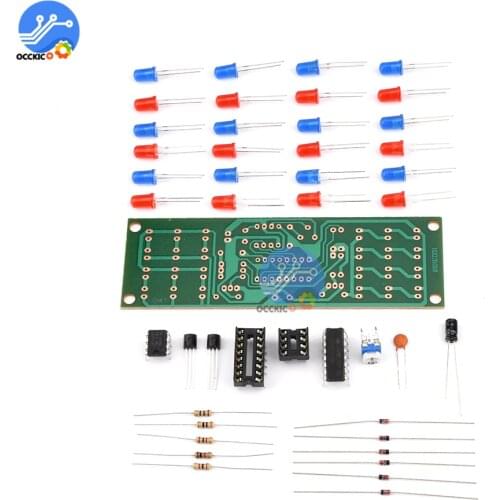 Red Blue Double Color Flashing Lights Kit Strobe NE555 + CD4017 Practice Learning DIY Kits Electronic Suite