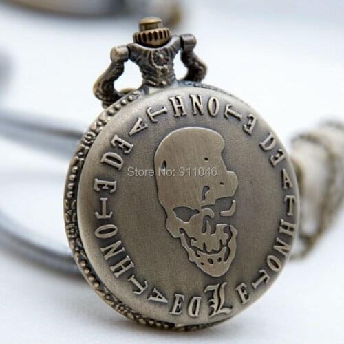 New Arrival 50pcs/lot Vintage Bronze DEATH NOTE Pocket Watch Antique Pocket Watches Sweater Chain Gift Watches Wholesale