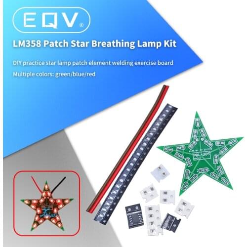 Students training DIY Kit Five-Pointed Star Breathing Light Gradient LED Light for Christmas Soldering Training Red Green Blue