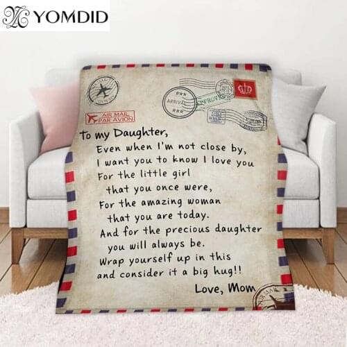 Letter Letters To My Daughter Express Love Blanket 3D Print Sherpa Blanket on Bed Home Textiles Dreamlike Gift Soft Warm Blanket
