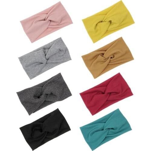 Summer Solid Color Baby Headband Girls Twisted Knotted Nylon Elastic Hair Band Hair Accessories Haarband Baby Girl Headbands