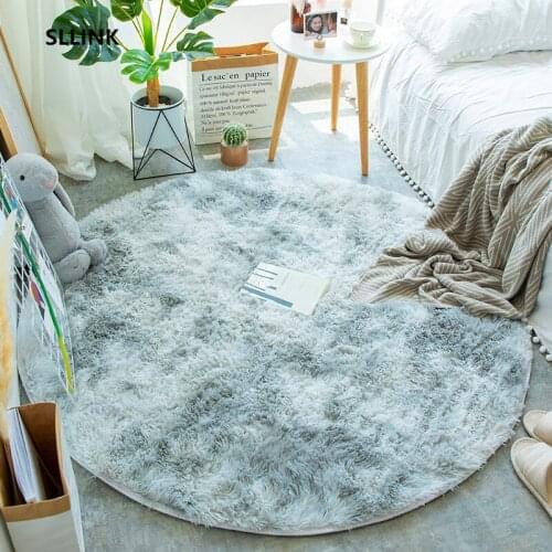 Fluffy Round Rug Carpets for Living Room Home Decor Bedroom Kid Room Floor Mat carpets for bed room large