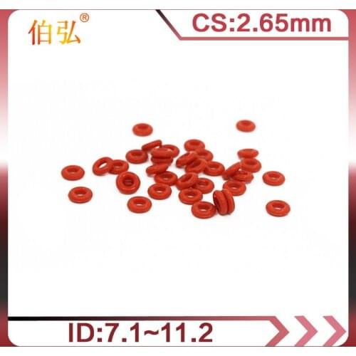 10PCS/lot Red Silicon O-Ring Silicone/VMQ CS2.65mm ID7.1/7.5/8/8.5/9/9.5/10/10.6/11.2mm Rubber O Ring Seal Gasket Rings Washer