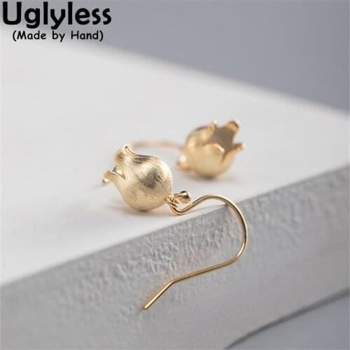 Uglyless Flower of Evil Poppies Earrings for Women Creative Floral Jewelry Matte Silver 925 Silver Fashion Earrings Handmade