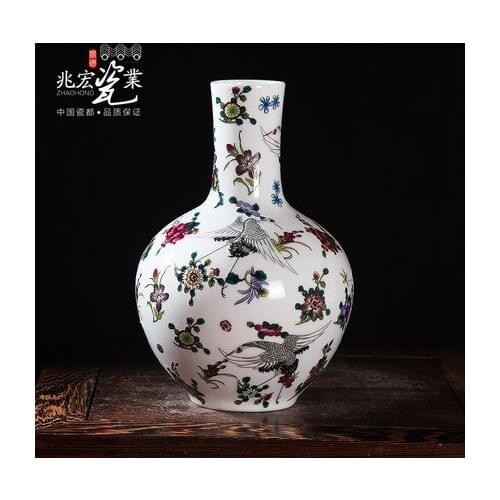 Siu Hong Jingdezhen ceramics arts and crafts room Mini vase ornaments Xianhe luminous pastel pomegranate