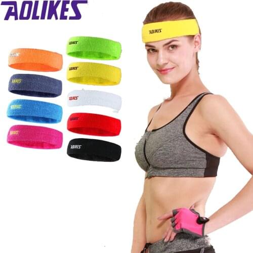 AOLIKES Sports Yoga Basketball Gym Sport Sweatband Headband Stretch Head Hair Band Sweat Sweatband Mens Women Universal