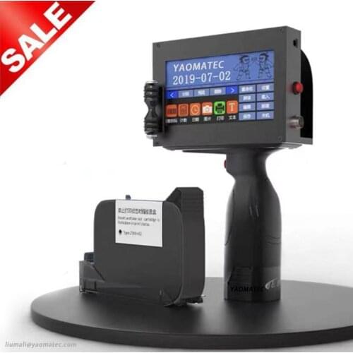 English language QR Bar batch code date number logo expiry date label plastic bottle hand jet handheld thermal inkjet printer