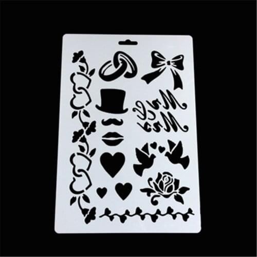 Hat shield DIY cake scrapbook stencils hollow Embellishments printing lace ruler Valentines Day