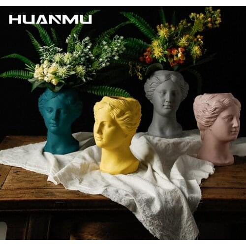 Succulents Vase Flower Pot Greek Goddess Vase Decoration Nordic Ornaments Venus Home Decor Statue Ceramic Crafts Artwork As Gift