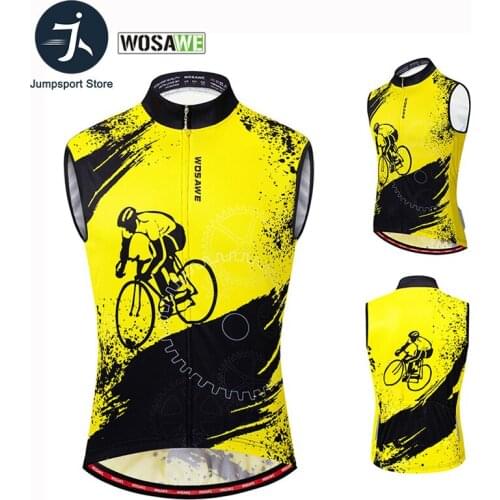 WOSAWE Summer Breathable Cycling Jersey Sleeveless Vests Racing Cycling Gilet Ropa Ciclismo Short Sleeve Mtb Bike Jersey Shirts