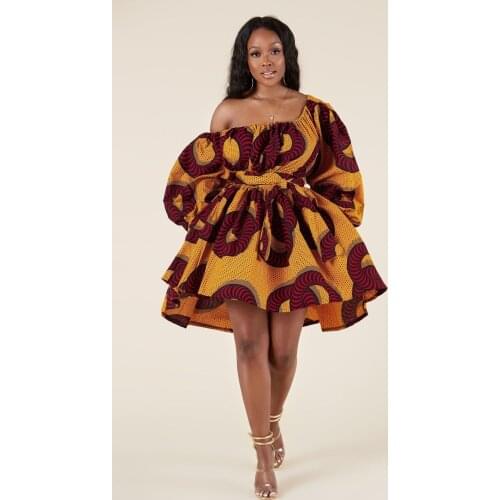 2020 New Fashion African Dresses for Women Summer Shoulder Two Wear Dashiki Africa Style Print Dashiki dress african clothing