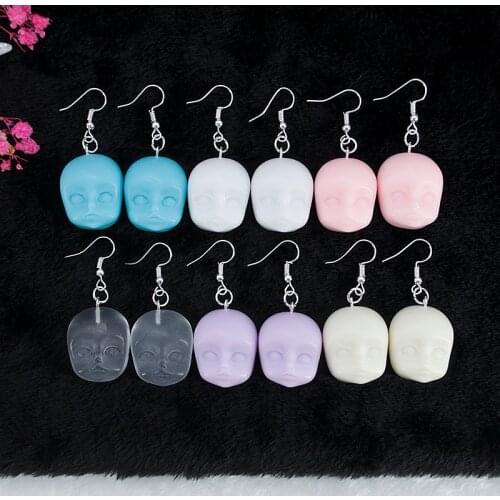 1Pair Angel Palm Halloween Creepy Earrings For Women Punk Style Resin Head Party Jewelry