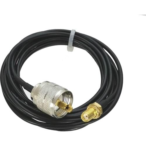 1Pcs RG174 UHF PL259 Male plug to SMA Female jack bulkhead Nut straight Connector crimp RF cable jumper pigtail 4inch~10M