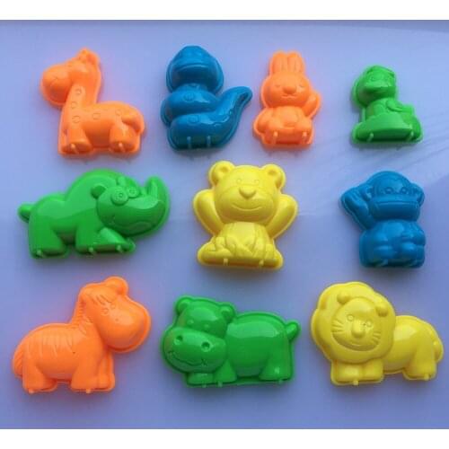 10 PCS Set Animals Sand Clay Tool Beach Toys Novelty Pyramid Mold Building Model For Kids Child Baby Out Fun Toys on Holiday