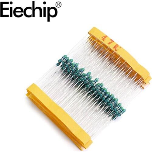 100pcs/lot 1/4W 1% Metal film resistor 47R 0.25W resistance 47 ohm Throught Hole