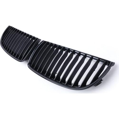 Liplasting For BMW E90 E91 4D Sedan Touring 05-08 Front Wide Kidney Grille Grill Gloss Black Kidney Grille Front Bumper 2pcs