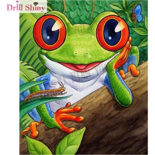 5d diamond drill full round Diamond Paintings Animal Frog Handmade 3D Embroidery Arts Cross Stitch Mosaic Decor Gift Rhinestone