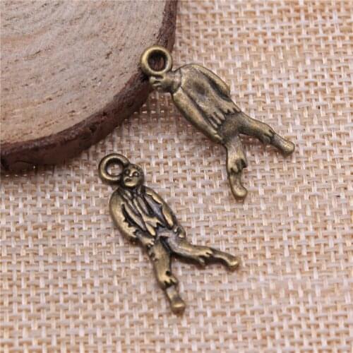 Free shipping 38pcs 26x12mm antique bronze Zombie charms diy retro jewelry fit Earring keychain hair card pendant accessories