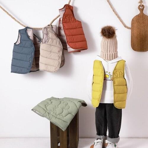 Kids vest winter autumn Cotton Warm sleeveless jacket children vest for girls toddler boy coat down and parkas waistcoat Coats