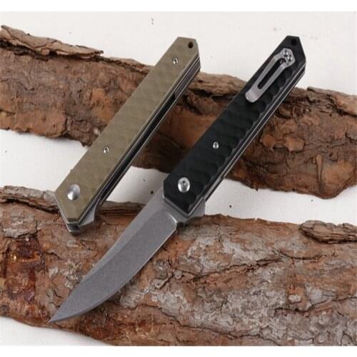 Gentleman Open Folding Knife (Two Colors) 5CR15MOV B;ade All Steel+G10 Handle Survival Outdoor Pocket Hunting Camping Tool