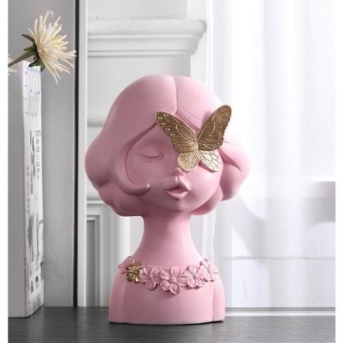 Nordic Character Cute Girls Resin Accessories Home Livingroom Desktop Figurines Crafts Entrance TV Cabinet Sculpture Decoration