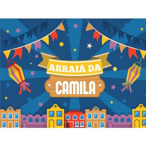 Custom Blue Circus Birthday Party Background Circo Photography Backdrop Boy Carnival City Bunting Photo Booth Portrait Banner