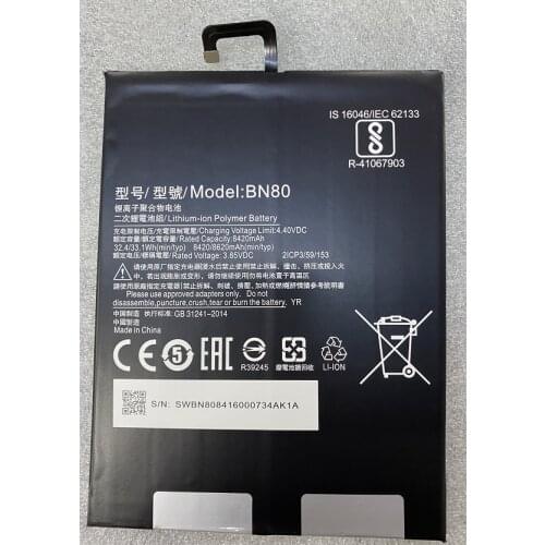 HST 3.85V 8620mAh BN80 For Xiaomi Mi Pad 4 Plus Battery Xiaomi tablet 4 Plus battery BN80+tools