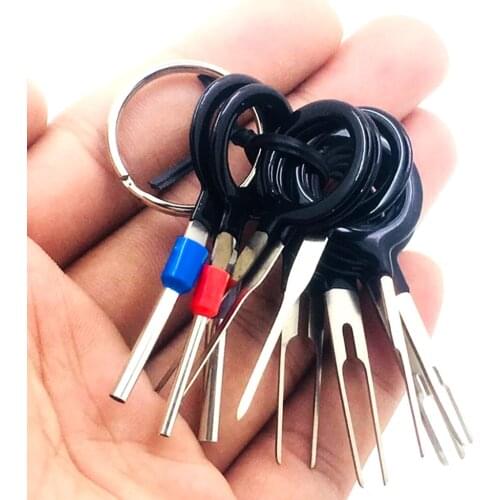 11Pcs/Set Terminal Removal Tools Car Electrical Wiring Crimp Connector Pin Extractor Kit Car Repair Hand Tool Set Plug key