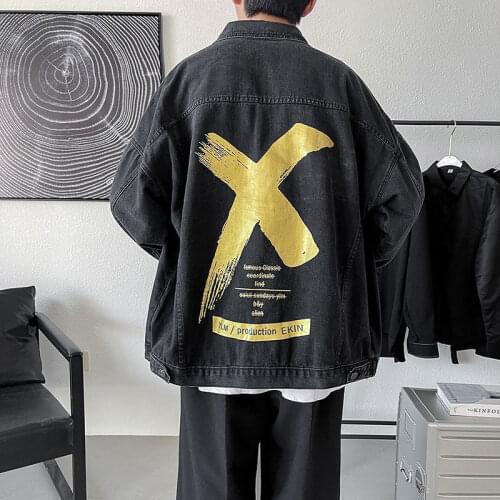 VERSMA Japanese Harajuku Oversized Tool Denim University Jacket Male Spring Casual Vintage Bomber Jacket Coat Youth Clothes 5XL