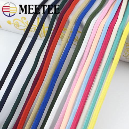 Meetee 5/10/20M 5mm Thickened Color Elastic Rope Rubber Band Thick Bands DIY Head Ropes Belt Sew Scrapbooking Accessories EB018