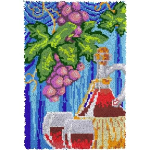 Liqueur Latch Hook Kits Rug Plush Wall Tapestry Kits Crochet Floor Mat Thick Yarn Cushion Arts & Crafts