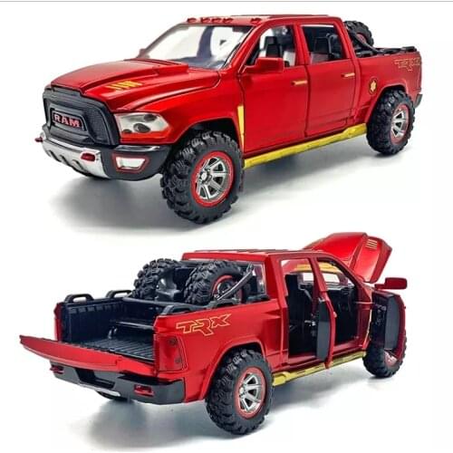 1: 32 imitation alloy Dodge Ram pickup truck model with spare tire sound and light return toy for childrens birthday