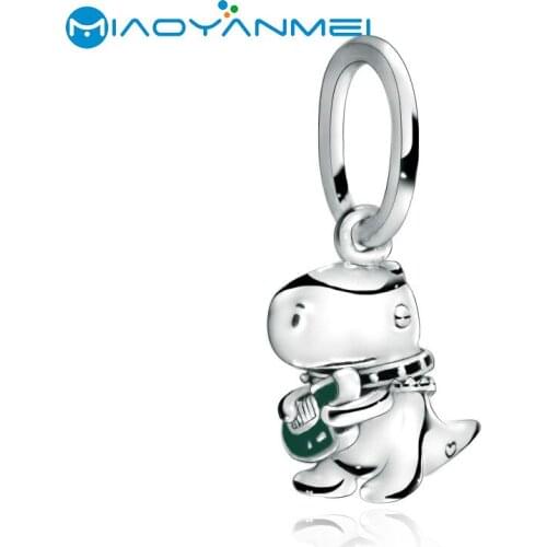 Fashion Silver 925 Jewelry Beads Dinosaur Playing The Keyboard Dangle Charm Fit Original Pandora Bracelets Women DIY Gift