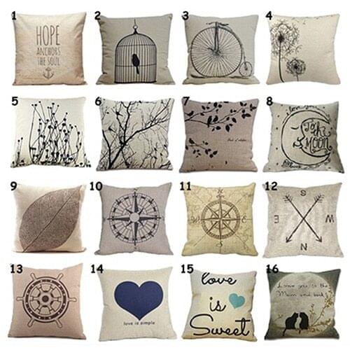 Home Simple Casaul Beige Background Cotton Linen Pillow Cover Case Cushion