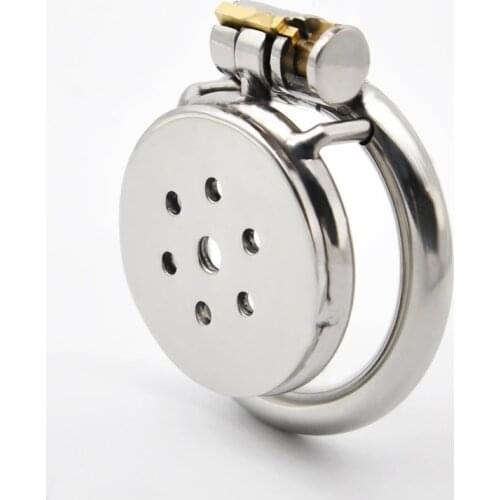 2020 New Super Short Stainless Steel Chastity Device With Big Or Small Plate Cage Penis Ring Male Chastity Belt Sex Toy For Men