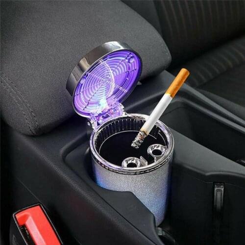 Car Ashtray Interior Accessories Car LED Light Up Ashtray Holder Smokeless Ash Cigarette Cylinder Cup Colorful