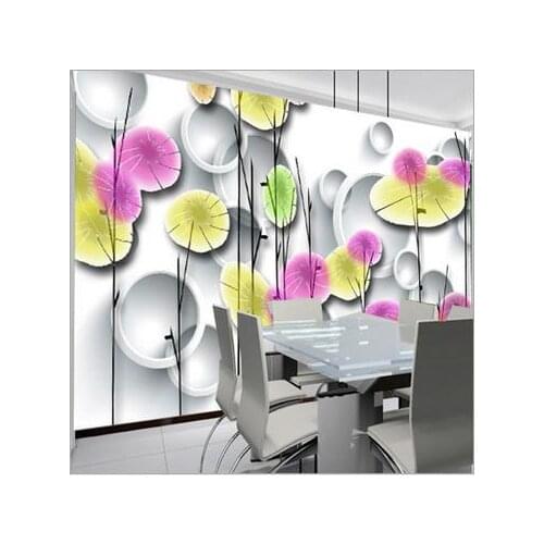 Custom 3d wallpaper 3d murals Cartoon wallpaper Modern 3 d abstract lotus background Large living room sofa TV wall painted