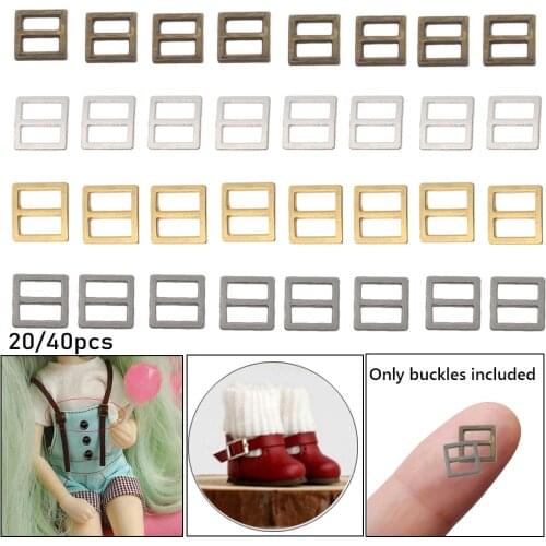 20/40Pcs Mini Tri-glide Belt Buckle for DIY Doll Clothes Bags Shoes Tiny Buckles Buttons Clothing Sewing Accessories 6/7/8.5mm