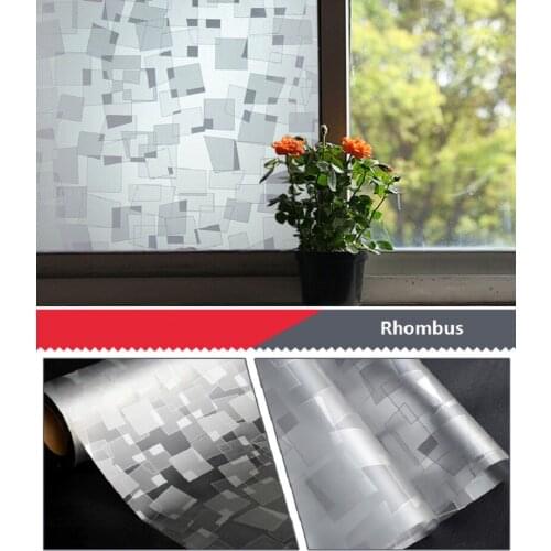 Self-Adhesive Glass Film Rhombus Pieces Privacy Protection Home Decor Dampproof Glass Cover For Bedroom Bathroom Kitchen Balcony