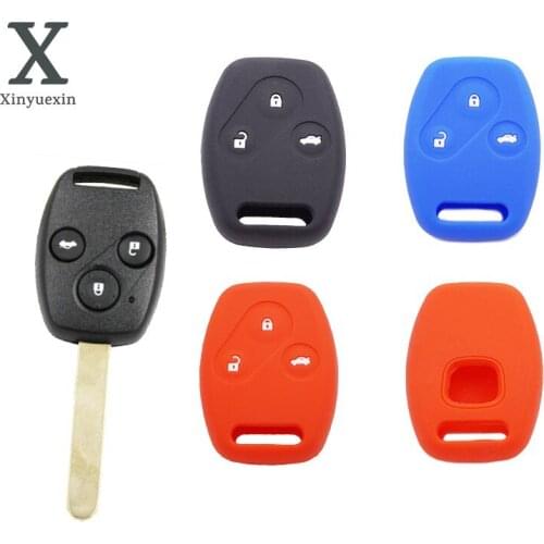 Xinyuexin Remote Silicone Key Case For Honda Accord CR-V CRV Civic Pilot Fit Freed StepWGN 3 Button New Holder Cover protector