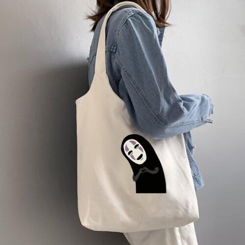 Handbags Shoulder Bags Casual Anime Tote Bag Shopping Girls Handbag Women Harajuku Ulzzang Canvas Bag Eco Foldable Unisex Bags