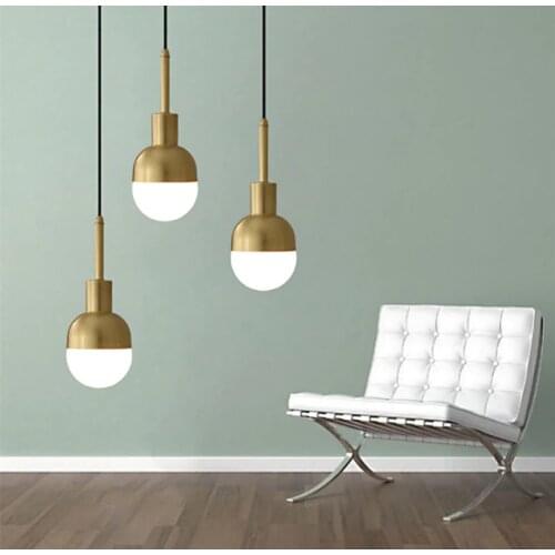 LED Copper Creative Lights Bar coffee shop Simple Spotlight Scandinavian Creative Personality Black Bedroom Small Candelier Gold