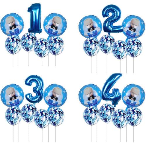 7pcs Boss Baby Balloon 30 inch Number Foil Balloons Baby Shower 1 2 3 4 5 6st Birthday Party Decoration Cartoon Helium Globos