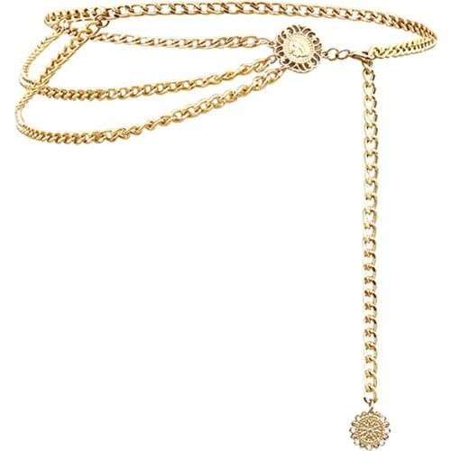 Womens Dress Belt Fashion Retro Skinny Waist Belt Chain Body Chain Belly Chain Summer Body Jewelry Sexy Bikini Beach Body Chain