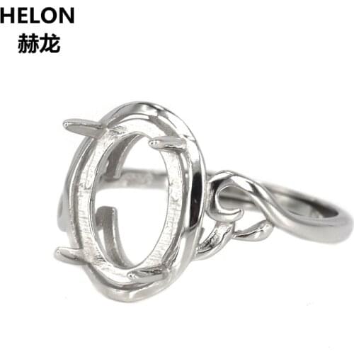925 Sterling Silver Engagement Wedding Ring Women 9x12mm Oval Cabochon Semi Mount Ring Fine Jewelry Setting 10pcs/lot Wholesale