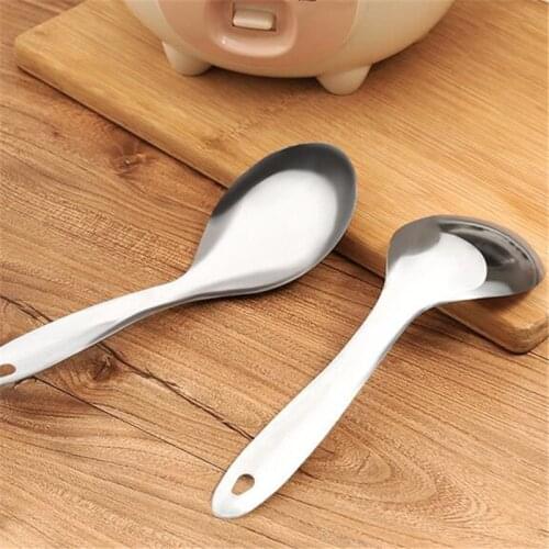 1pc High Quality Durable 304 Stainless Steel Large Rice Soup Serving Spoon Kitchen Tool Kitchen Tableware Spoons